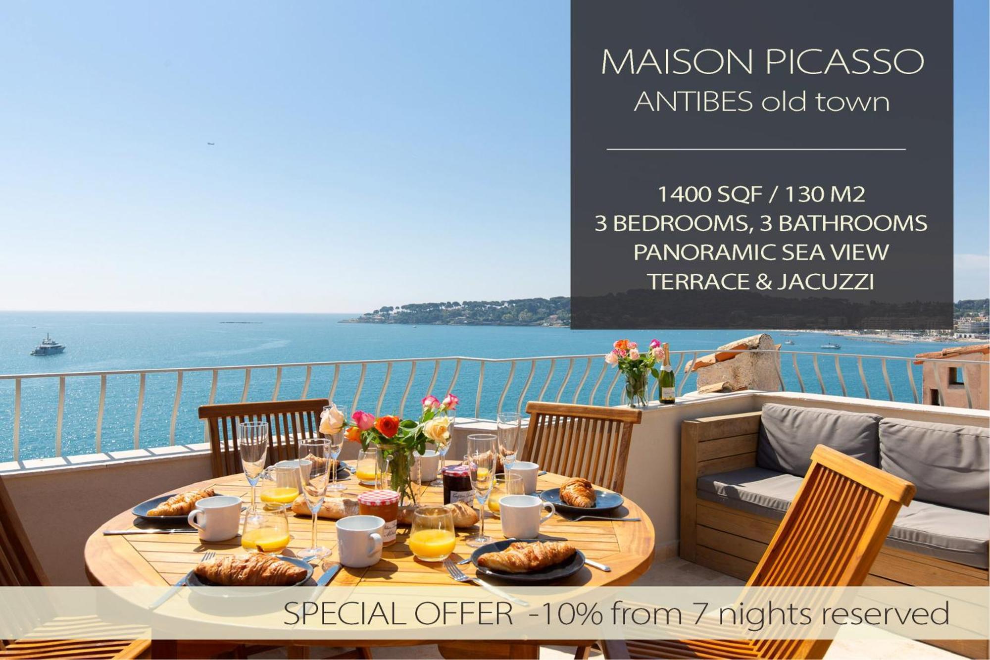 Maison Picasso - Jacuzzi, Vue, Terrasse For 6 Villa Antibes